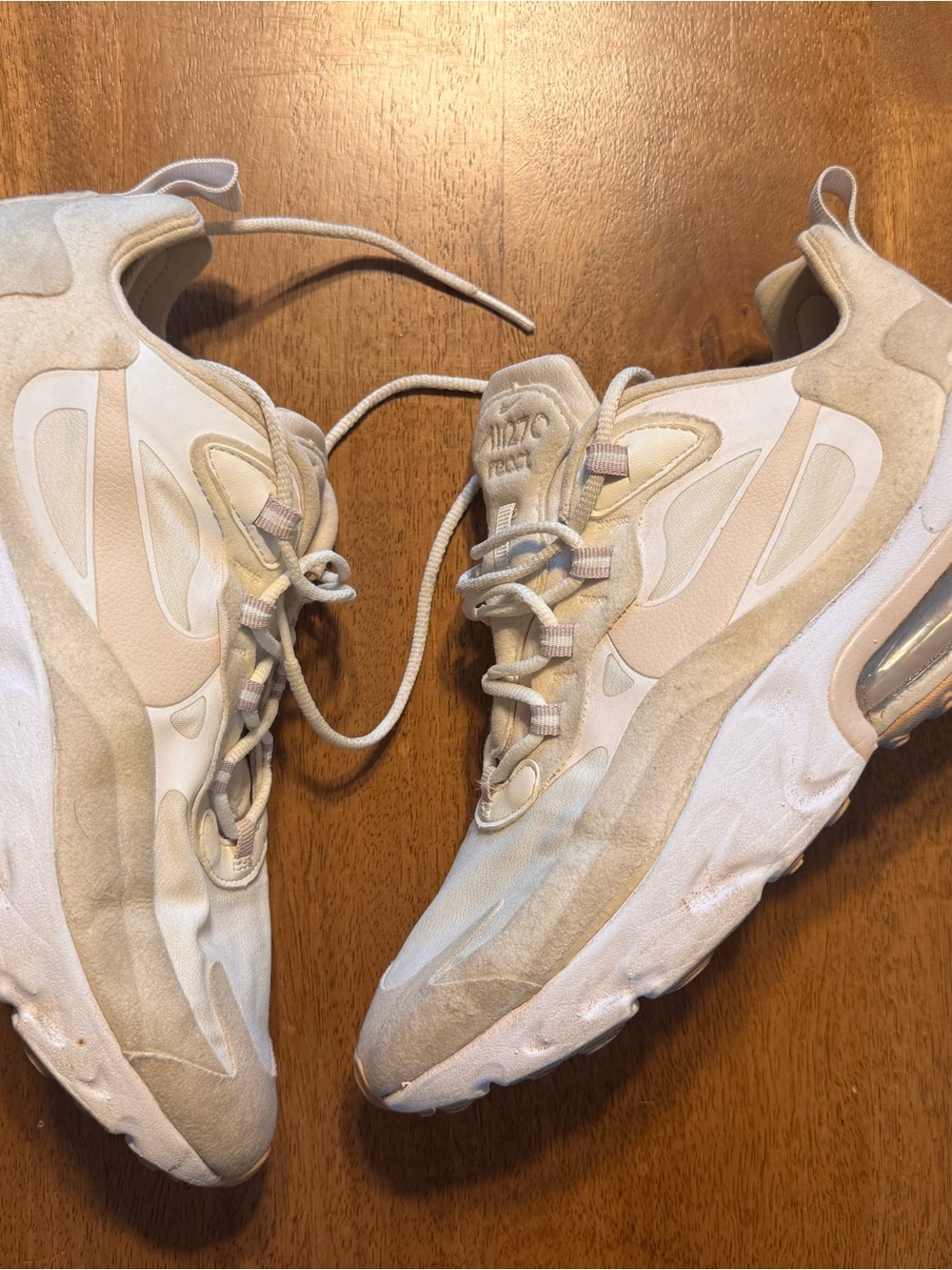 Nike Women's Sneakers in Pale Beige and White